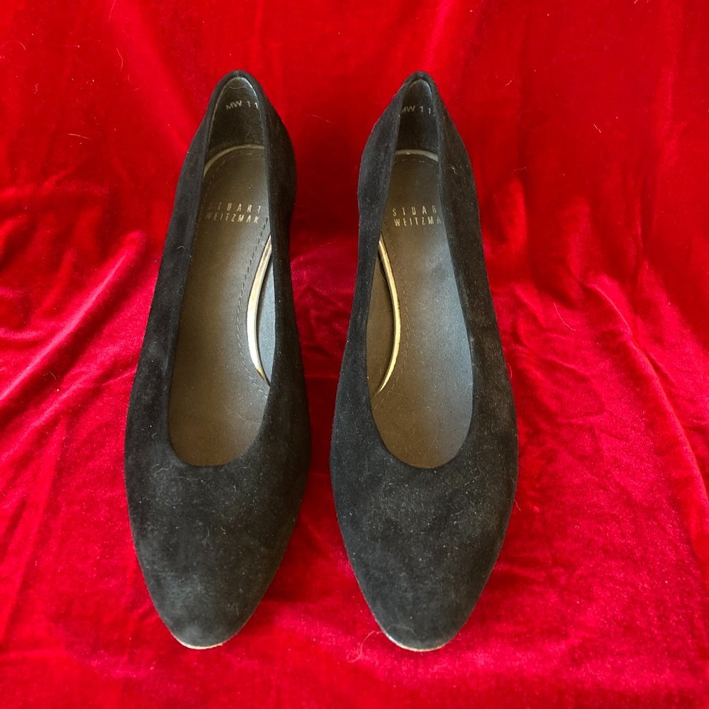 Stewart Weitzman, Black Suede Dress Shoe - Picture 2 of 9